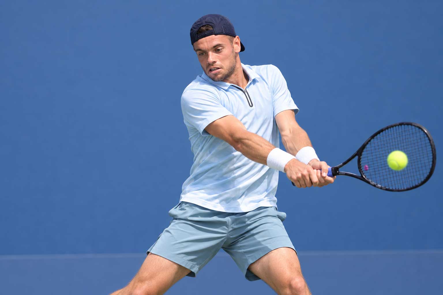 Arthur Gea en action à l’US Open 2026, qualifié pour les huitièmes de finale